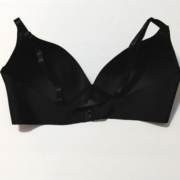 121 CATHERINE MALANDRINO BLACK FULL-FIGURE PLUNGE V-NECK PUSH-UP BRA 38-C NWOT - Picture 4 of 8